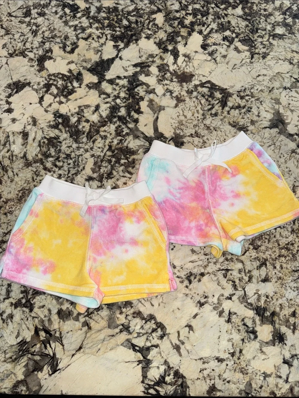 Ralph Lauren Tie-Dye Cotton Shorts - Pastel Multi-Brand New